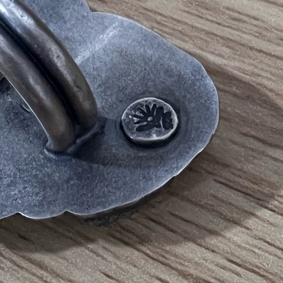 Large Sterling Silver, Turquoise, Quartz Druzy, & Enamel Statement Ring. - Picture 13 of 14